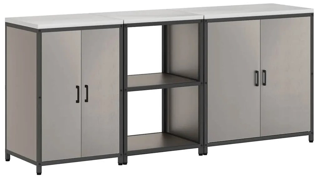 Conjunto de Armazenamento de Cozinha 3 pcs Ferro Enferrujado