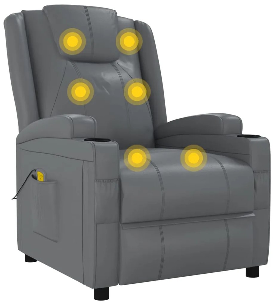 Poltrona de massagens couro artificial antracite