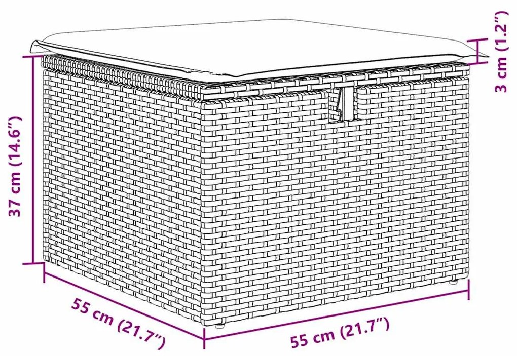 Conjunto de Sofá de Jardim 8 Peças com Almofadas Bege em Rattan Sintét