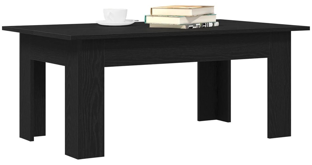 Mesa de café vidaXL Preta em Carvalho 100x60x42 cm em Madeira de Engen