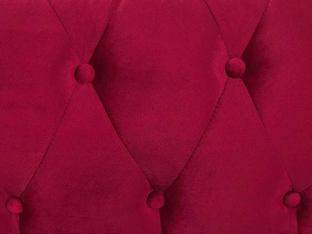Sofá de 3 lugares em veludo vermelho CHESTERFIELD Beliani