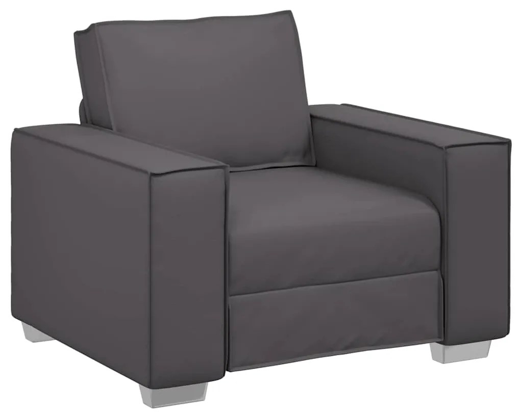 Cadeira de sofá vidaXL Cinza 59 cm em Couro Sintético