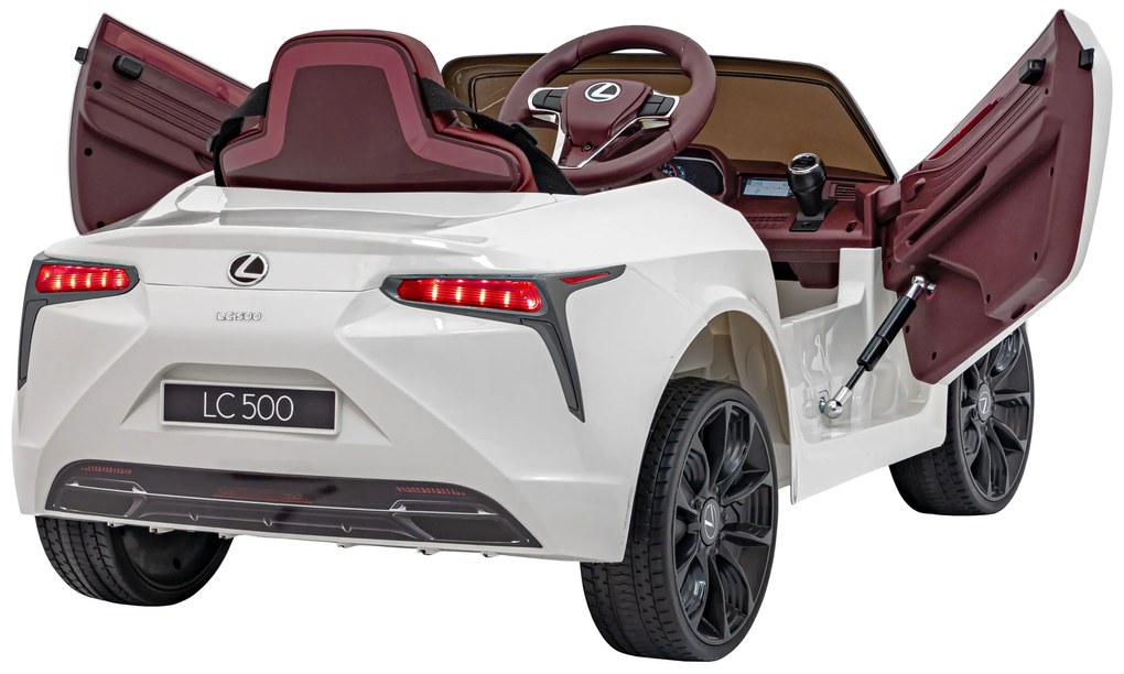 Carro elétrico para Crianças 12V Lexus LC500 Rodas de EVA, Assento de couro Branco