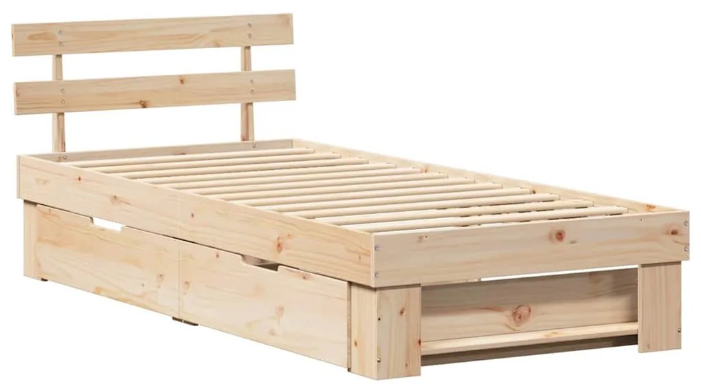 Estrutura da Cama Castanho 90 x 190 cm Madeira de Pinheiro