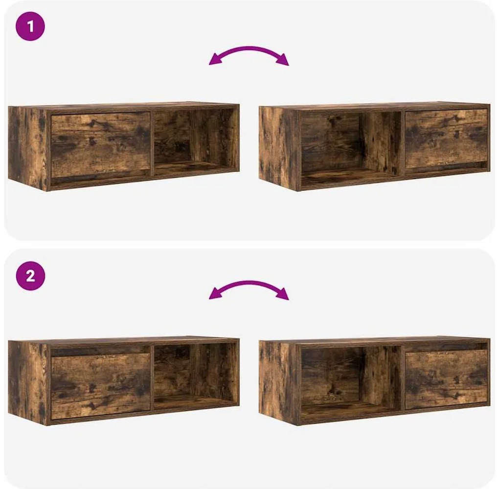 Móveis de TV 2pcs 80x31x25,5cm deriv. madeira carvalho fumado