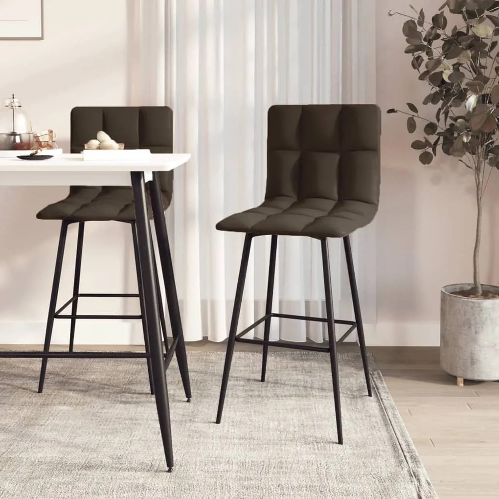 vidaXL Bancos de bar 2 pcs couro artificial cinzento