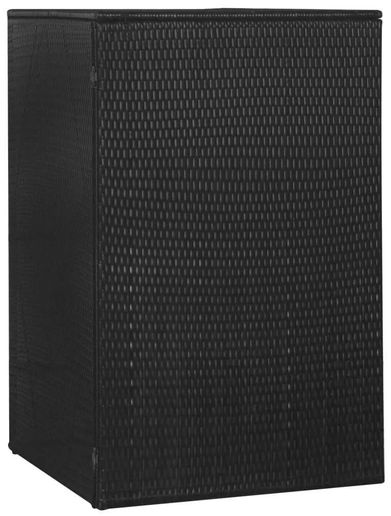 46728 vidaXL Unidade arrumação caixote do lixo 76x78x120 cm vime PE preto