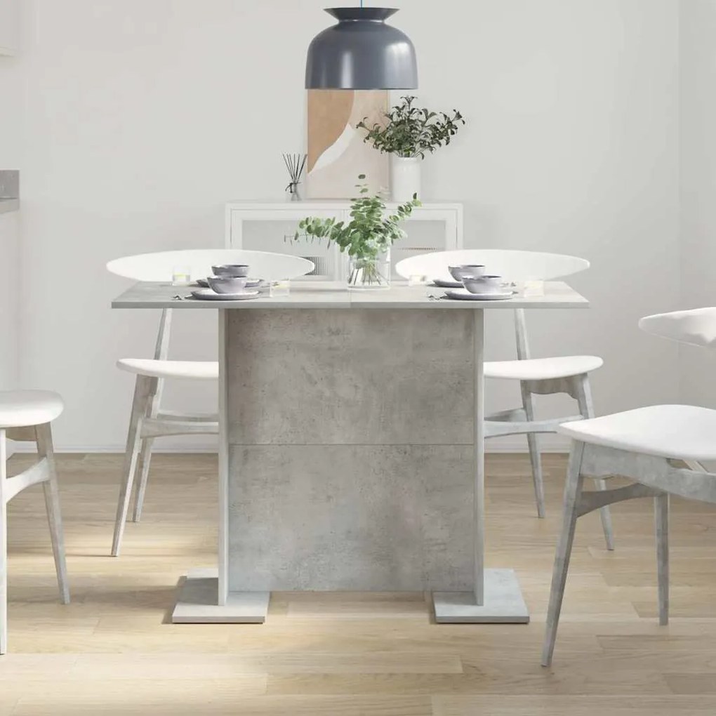 Mesa de jantar vidaXL Cinza Concreto 110x60x75 cm Madeira engenheirada