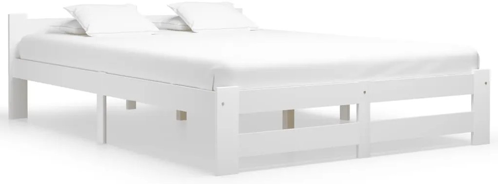 Estrutura de cama 160x200 cm pinho maciço branco