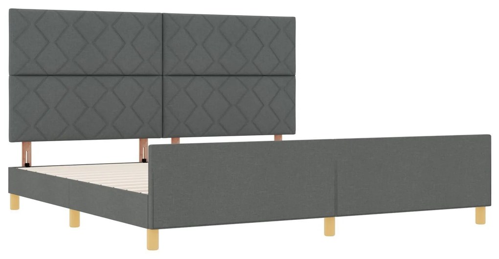 Cama vidaXL Cinza Escuro 200x200 cm Tecido