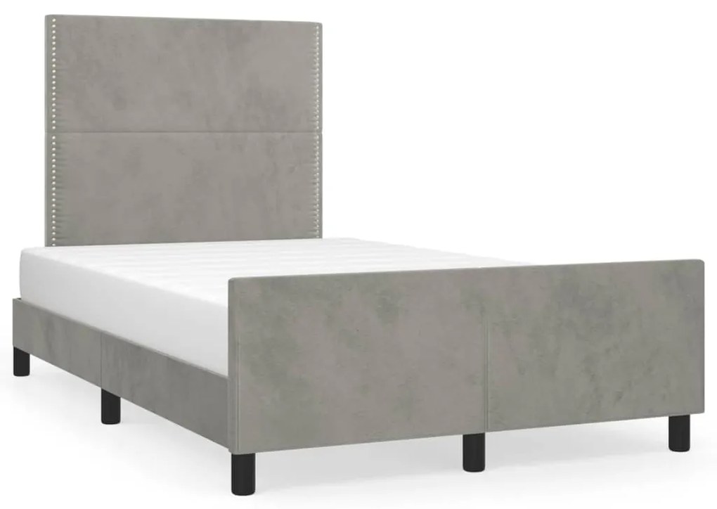 vidaXL Estrutura de cama sem colchão cinza claro Veludo