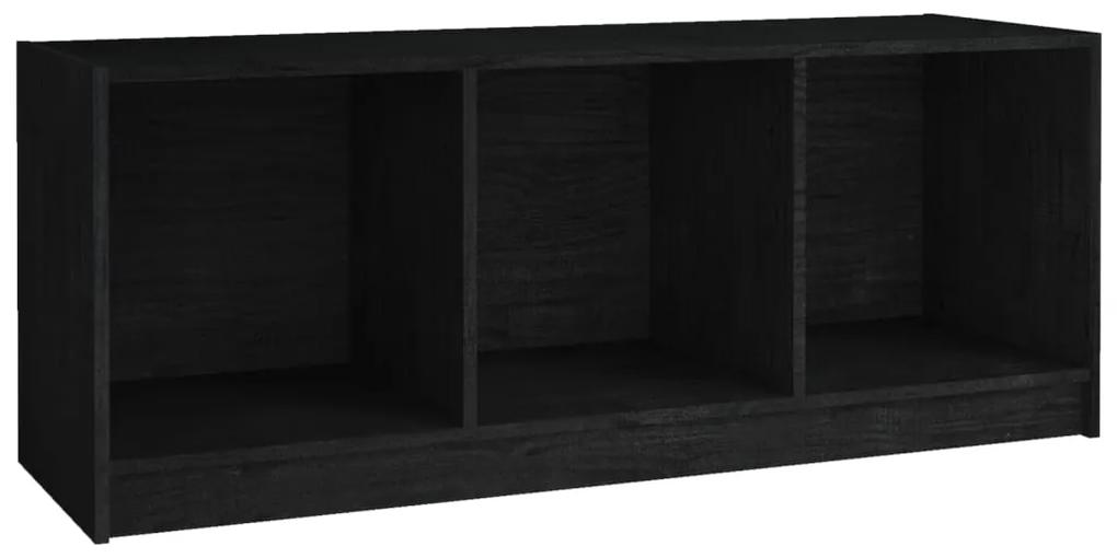 Móvel de TV 104x33x41 cm madeira de pinho maciça preto