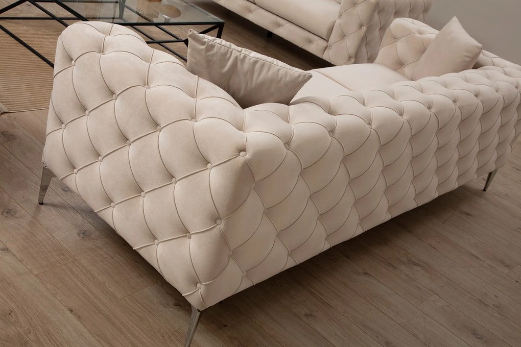 Sofá de 3 Lugares Como – Ecru – 237 cm x 70 cm x 90 cm