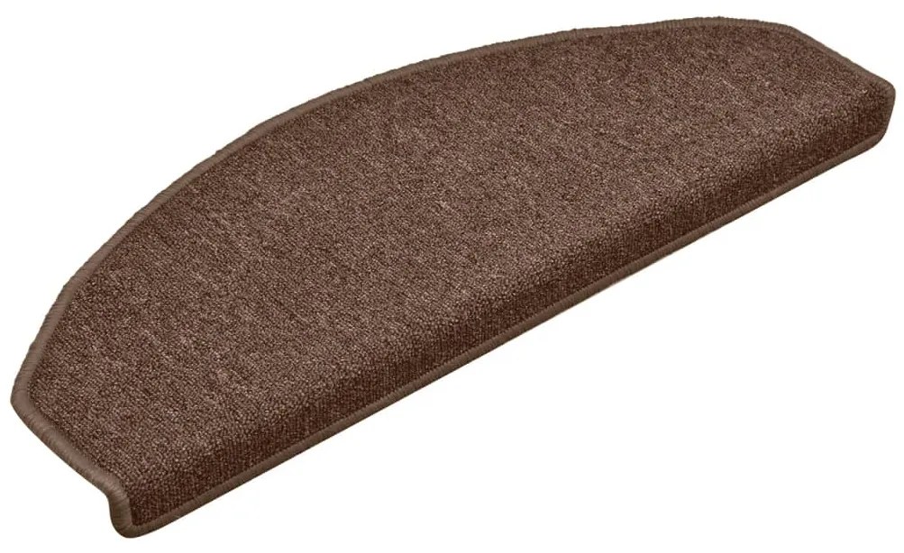 Tapete/carpete para degraus 15 pcs 65x24x4 cm castanho