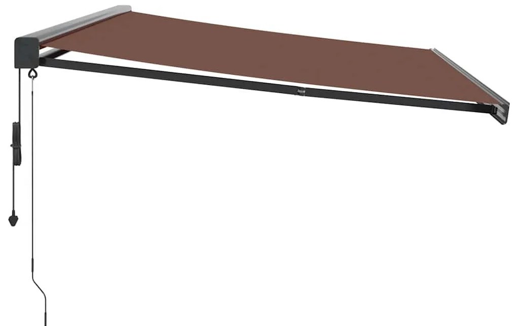 Toldo retrátil automático 500x300 cm castanho