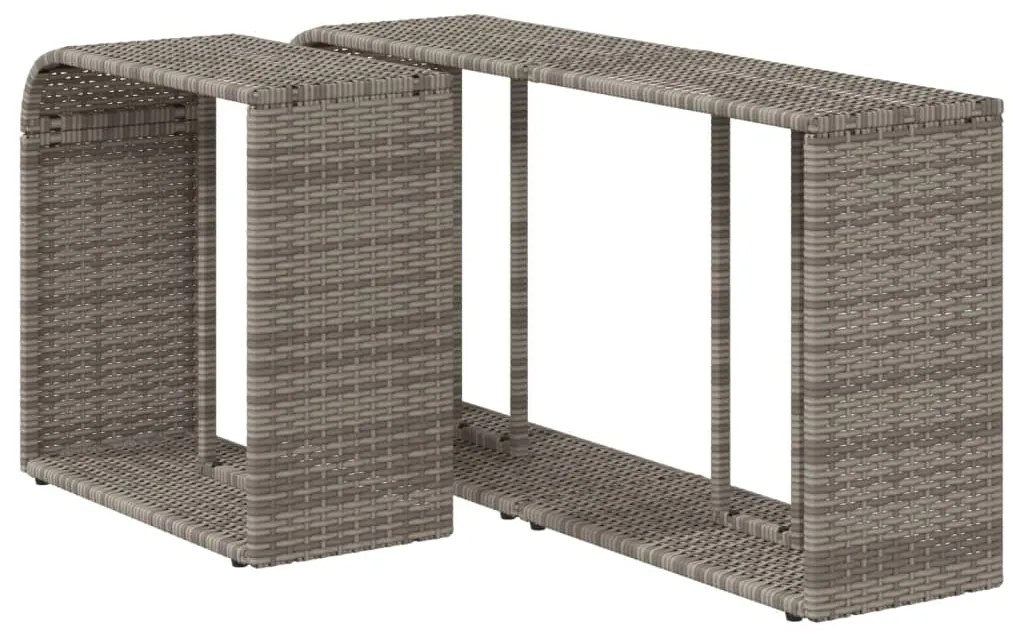 Prateleiras de arrumação 2 pcs vime PE cinzento
