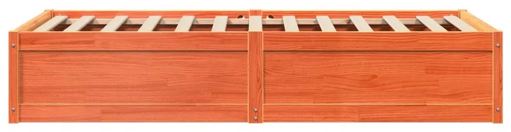 Cama sem colchão 90x190 cm madeira de pinho maciça castanho-mel