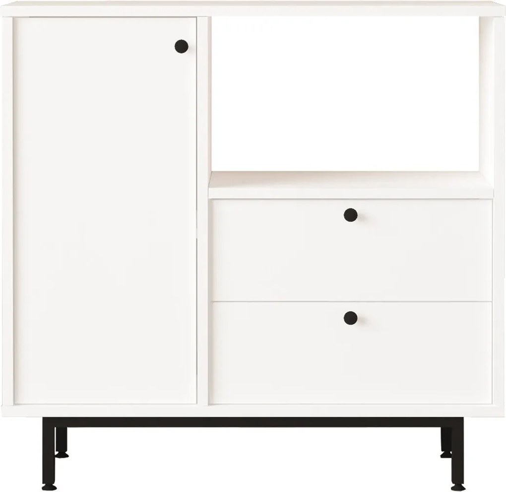 Aparador de cozinha "Toledo" - Branco - 88x85x35.5cm - Design Moderno