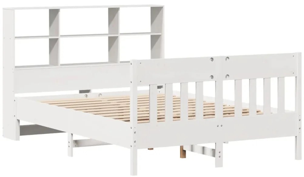 Cama sem colchão 160x200 cm madeira de pinho maciça branco