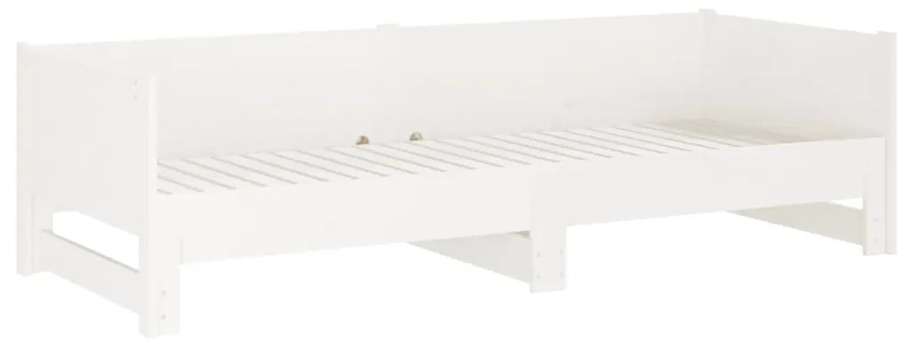 Sofá-cama de puxar 2x(90x200) cm pinho maciço branco