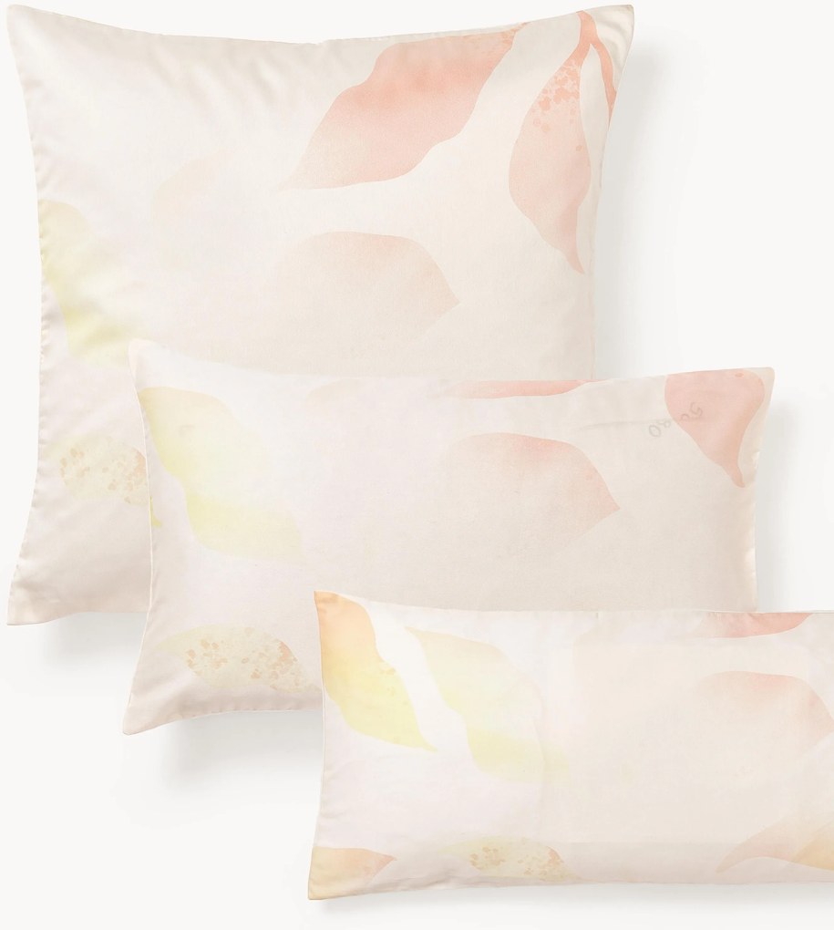 Fronha de almofada em cetim de algodão com padrão floral Marino