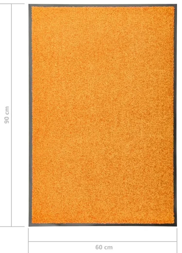 Tapete de porta lavável 60x90 cm laranja