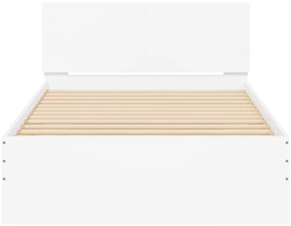 Estrutura de cama com cabeceira e luzes LED 100x200 cm branco