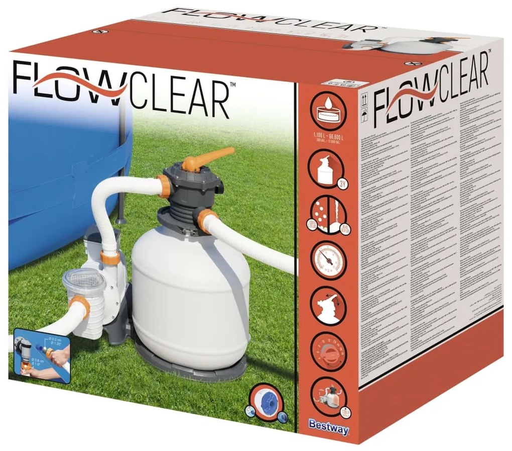 Bestway Bomba de filtragem de areia elétrica Flowclear 11355 L/h