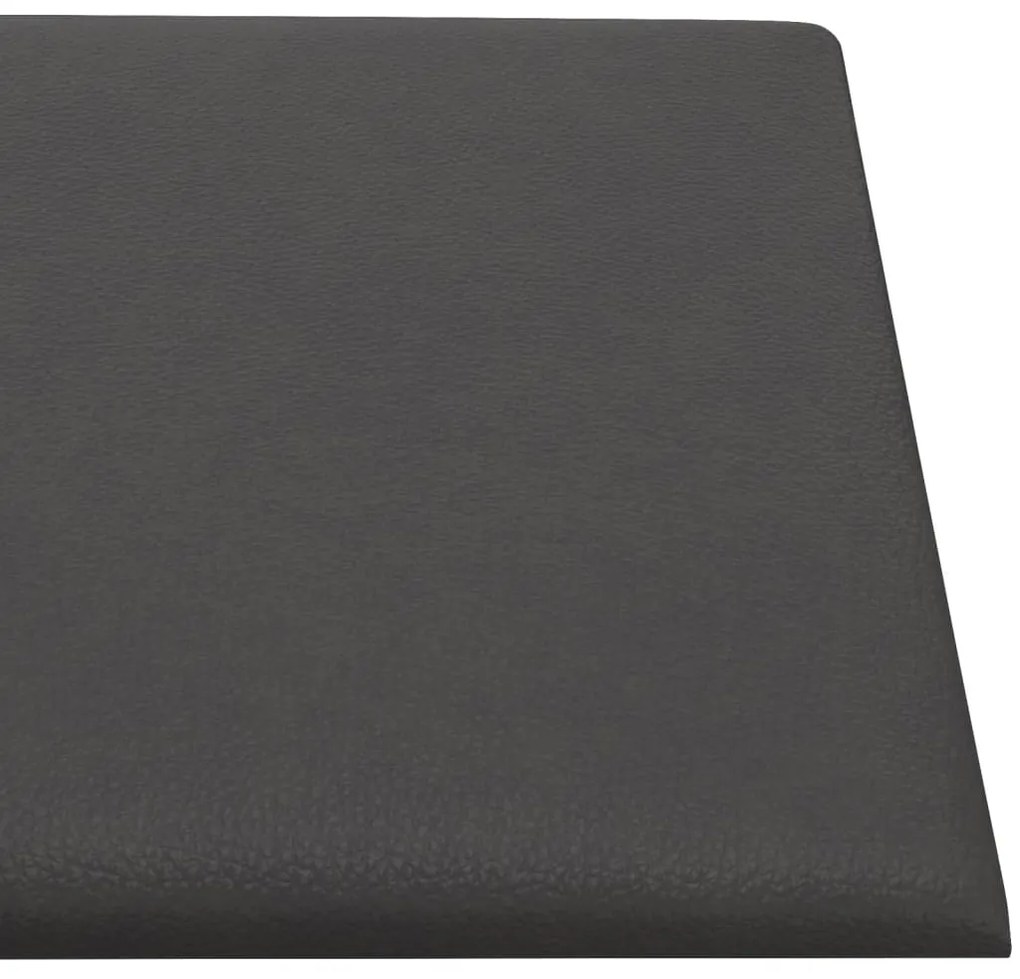 Painel de parede 12 pcs 90x30 cm couro artificial 3,24 m² cinza