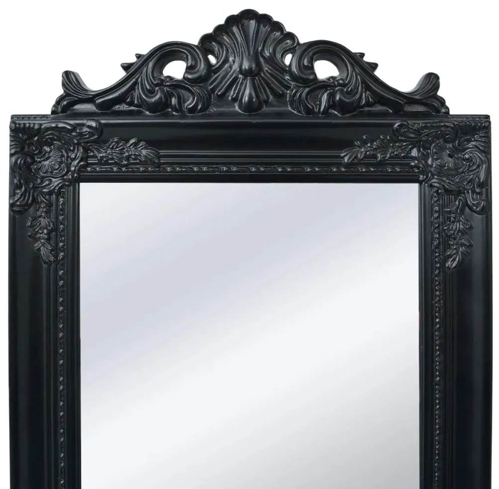Espelho de pé em estilo barroco, 160x40 cm, preto
