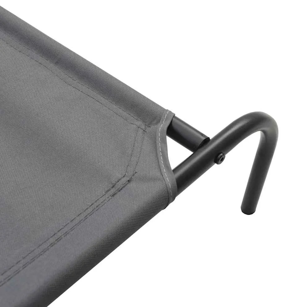 Cama para cães elevada 90x50x20cm tecido oxford e aço cinzento