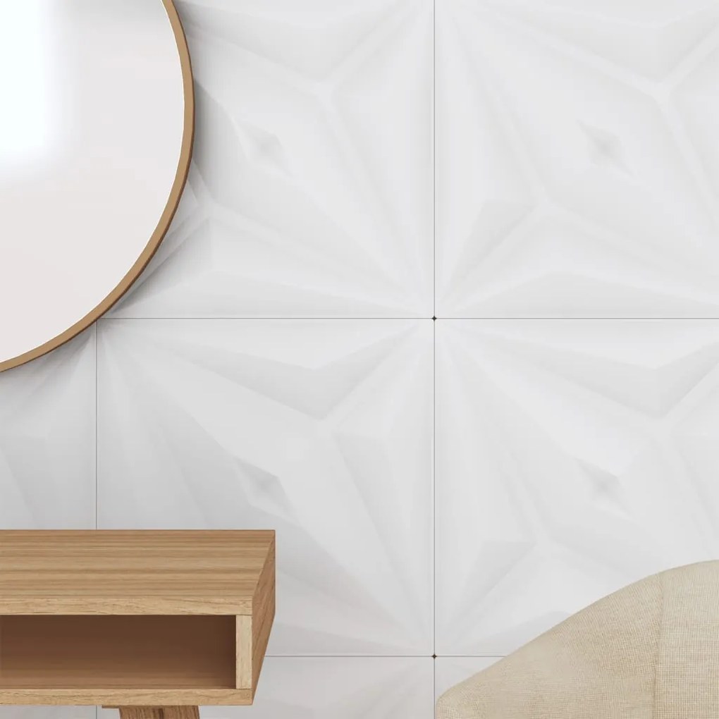 Painéis de parede 48 pcs 50x50 cm 12m² XPS estrela branco