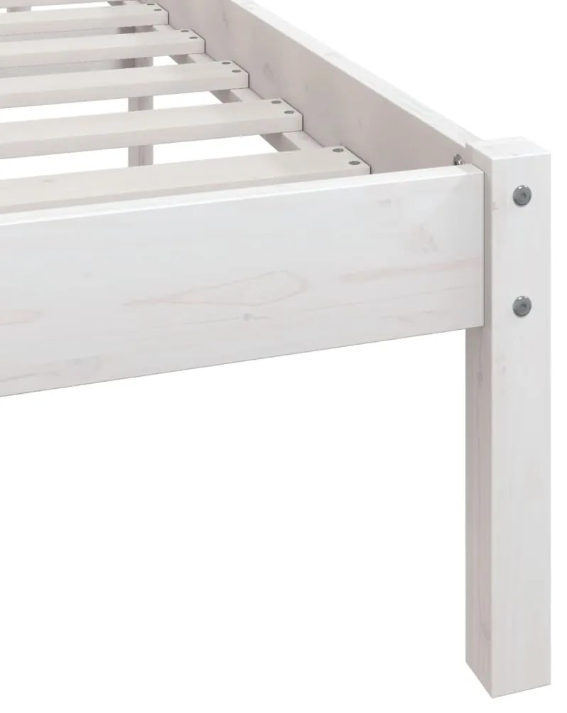 Estrutura de cama solteiro 90x190 cm pinho maciço branco