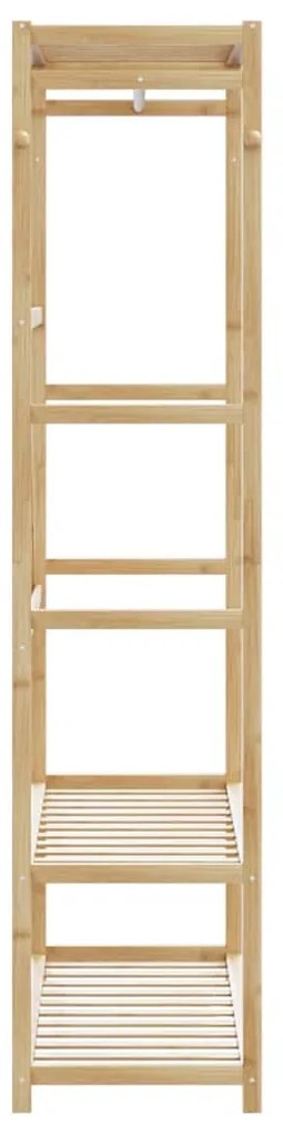 Roupeiro com prateleiras 110x40x175 cm bambu