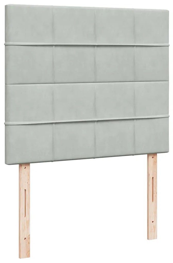 Cama boxspring com colchão 120x190 cm veludo cinzento-claro