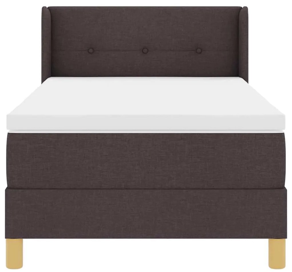 Cama Box Marrom Escuro e Branco 100 x 200 cm tecido