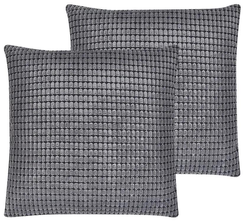 Conjunto de 2 almofadas cinzento escuro 45 x 45 cm ASPIDISTRA Beliani