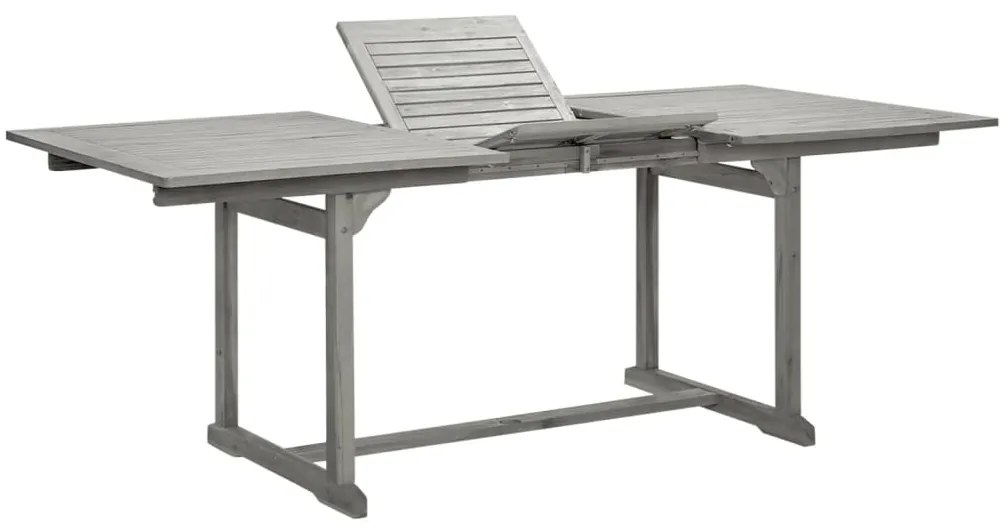316571 vidaXL Mesa de jantar p/ jardim (150-200)x100x75 cm acácia maciça