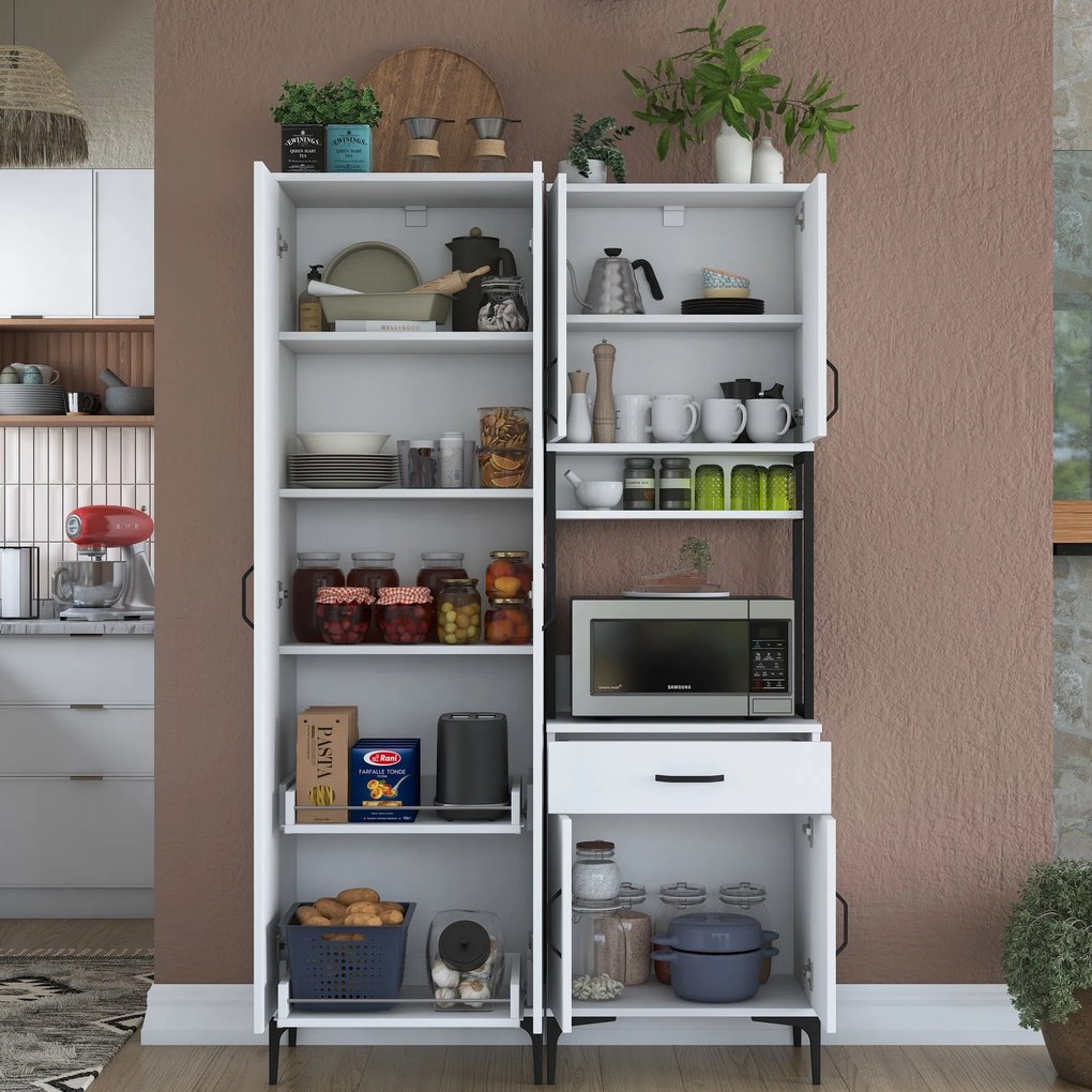 Armário Alto de Cozinha "Stella " - Design Moderno - Branco