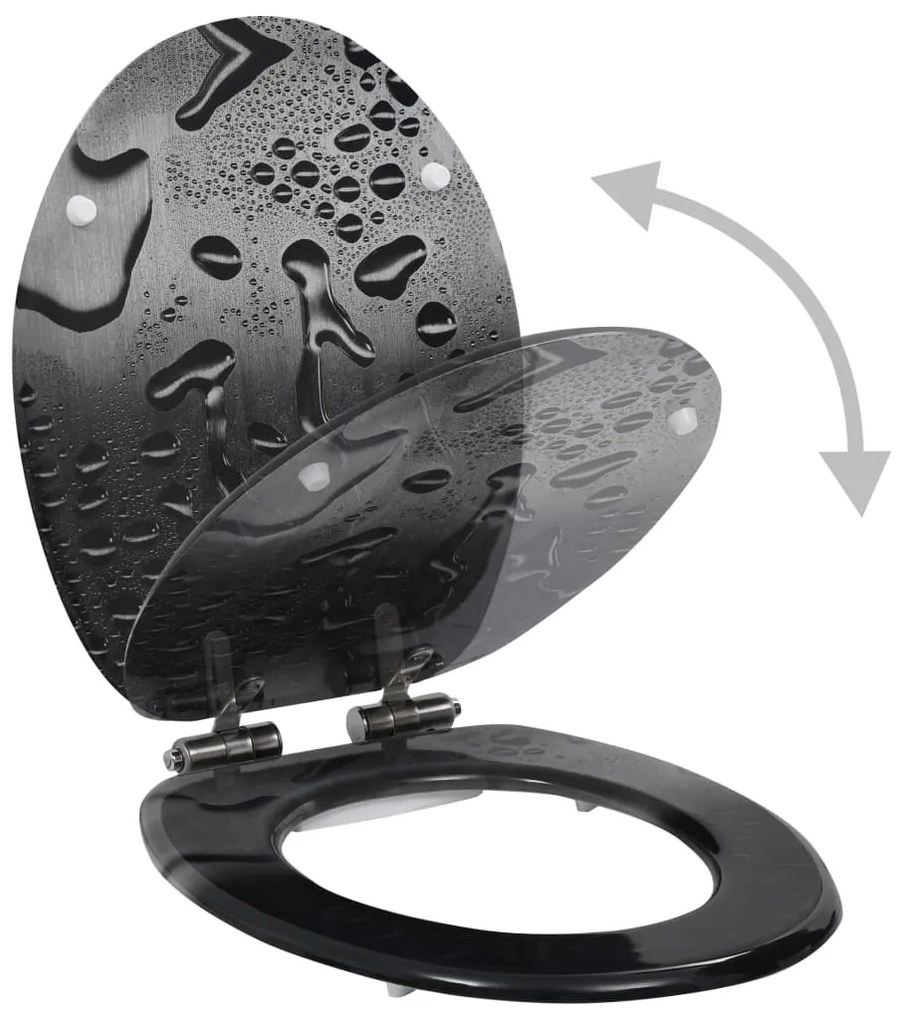 Assento sanita c/ tampa de fecho suave MDF design gotas de água