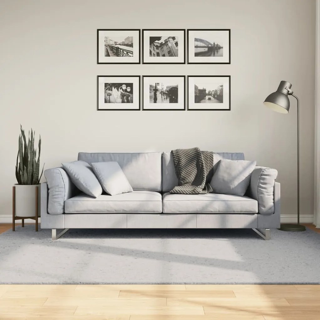 Tapete pelo curto macio e lavável HUARTE 160x230 cm cinzento
