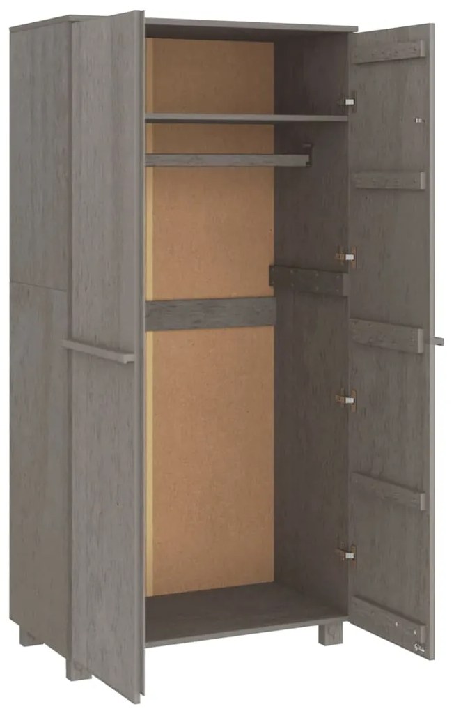 Roupeiro HAMAR 89x50x180 cm pinho maciço cinza-claro