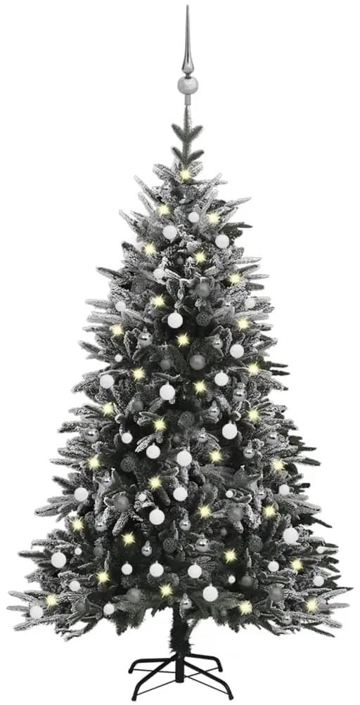 3077931 vidaXL Árvore de Natal artificial c/ luzes LED/bolas/neve PVC/PE 240cm