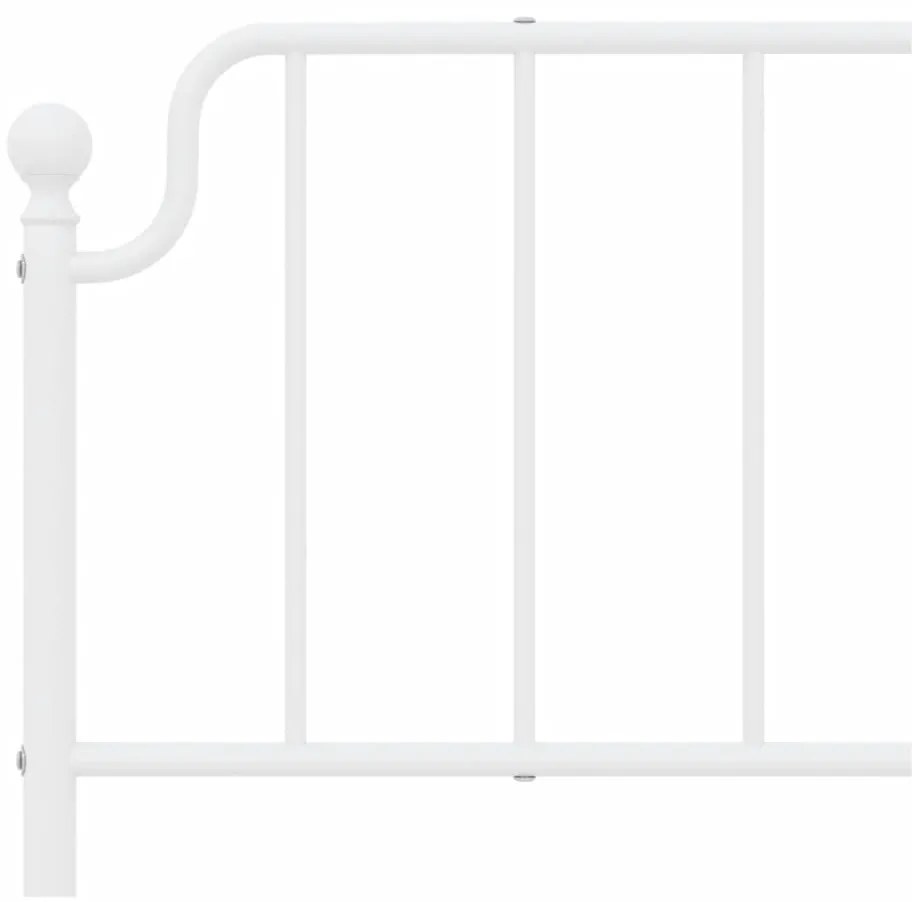 Estrutura de cama com cabeceira 160x200 cm metal branco