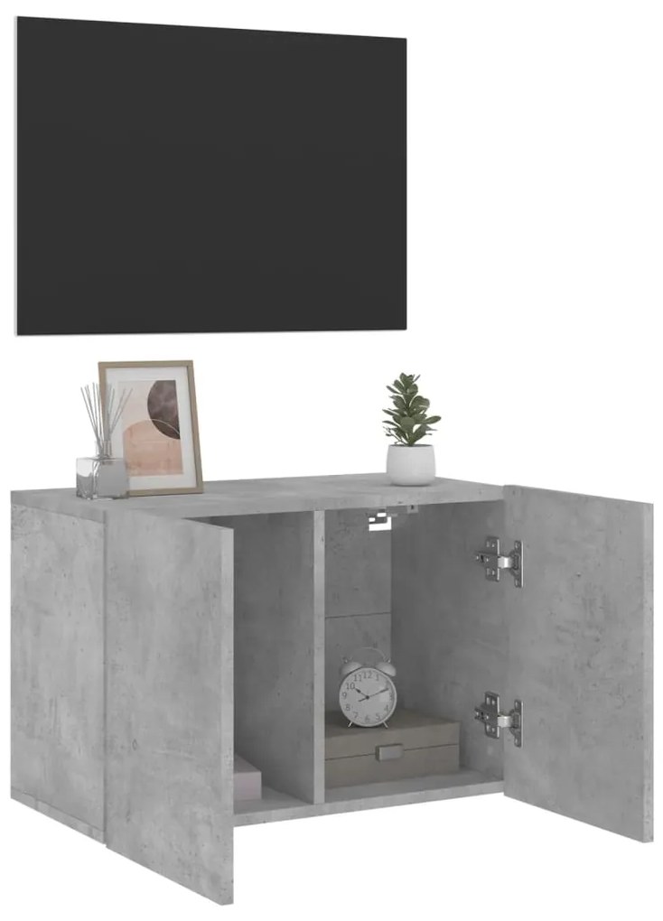 Móvel de parede para TV 60x30x41 cm cinzento cimento