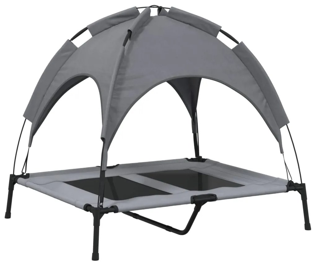 Cama para cães com toldo tecido oxford e aço antracite