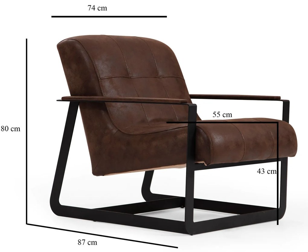 Cadeira Wing Darius – Castanha – 74x87x80 cm