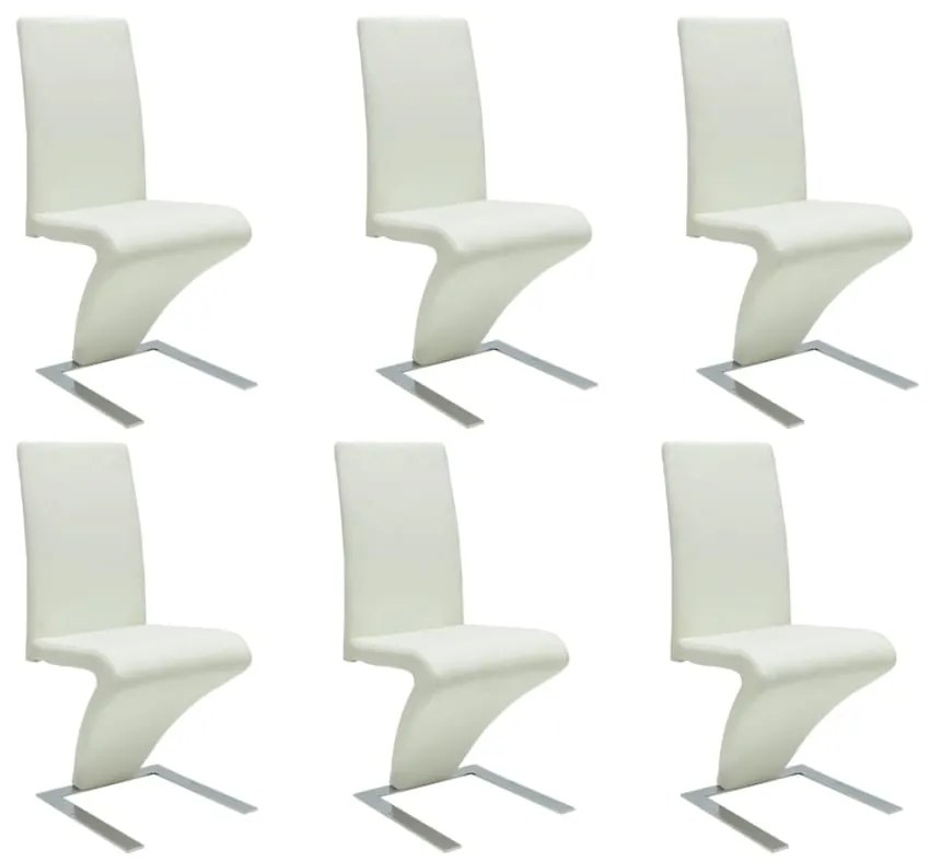 vidaXL Cadeiras de jantar 6 pcs couro artificial branco