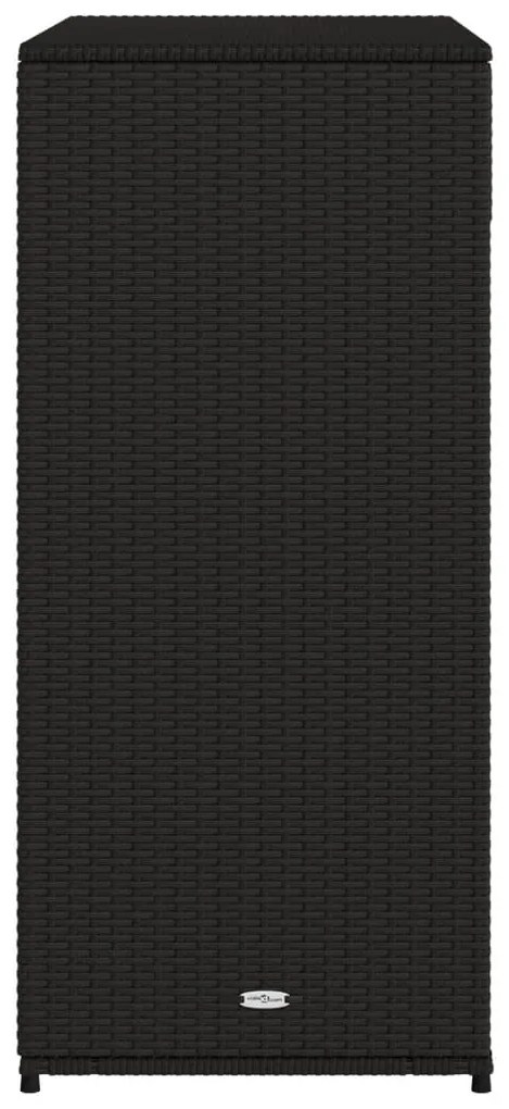 Armário de arrumação p/ jardim 105x55x113 cm vime PE preto