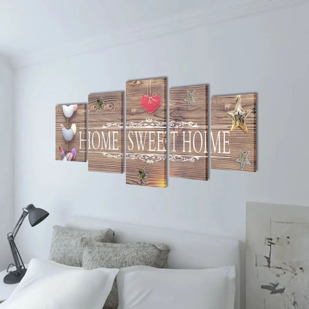 Políptico design "Home sweet home" 100 x 50